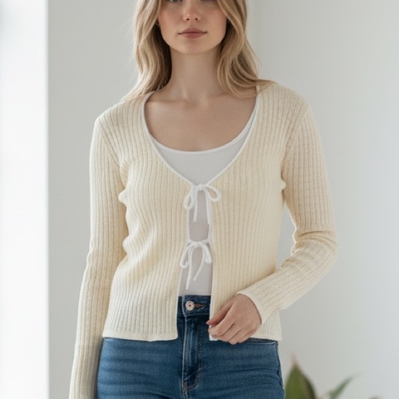 Sincerely Jules Light Yellow Ribbed Cardigan